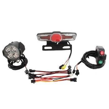 

Electric Bicycle Headlight Horn Tail Light Switch Cable-Parts 12V-80V 12W LED