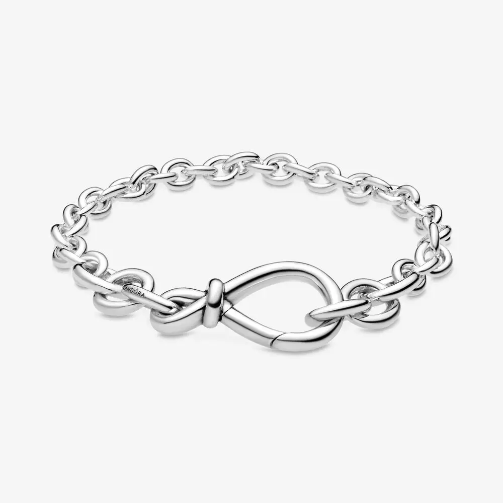 

2020 New 925 Sterling Silver Bracelet Eternal Symbol Flower Knot Chain Bracelet Fit European Charm Bracelets Women Jewelry