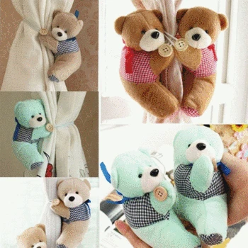 

1pc Baby Kid Cartoon Bear Holder Nursery Bedroom Curtain Tieback Buckle Hook 3 Colors Hook Fastener Buckle Clamp