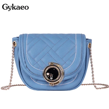 

Gykaeo Luxury Handbags Women Bags Designer Fashion Small Shoulder Bag Ladies Saddle Chains Clutch Messenger Bags Bolsa Feminina