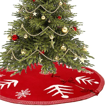 

2021 New Christmas tree decoration snowflake Christmas tree skirt red both sides applicable mat under the tree New year decor