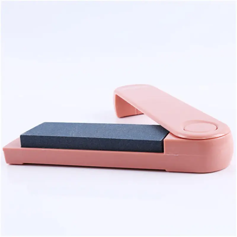 pink Популярный профессиональный точильный камень и точильный камень двухсторонний тонкий с приемной коробкой кухонные инструменты точильный камень - Цвет: pink
