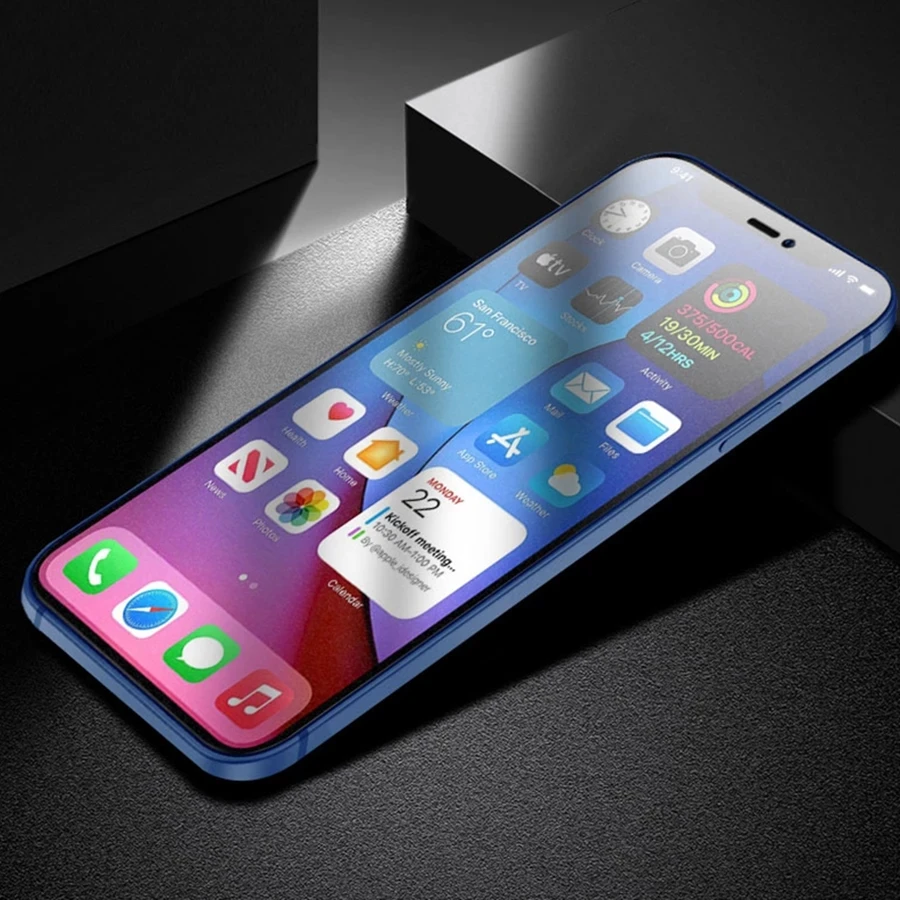 1-2Pcs No Fingerprint Screen Protectors for iPhone 11 12 13 Pro Max Mini Matte Tempered Glass for iPhone 7 8 6 Plus XR X XS Max