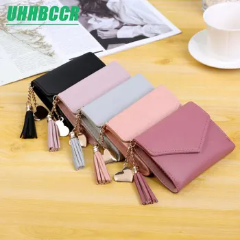 

Women's Wallet Cute Student Tassel Pendant Trend Small Fashion PU Wallet 2020 Coin Purse Women Ladies Card Bag For Women
