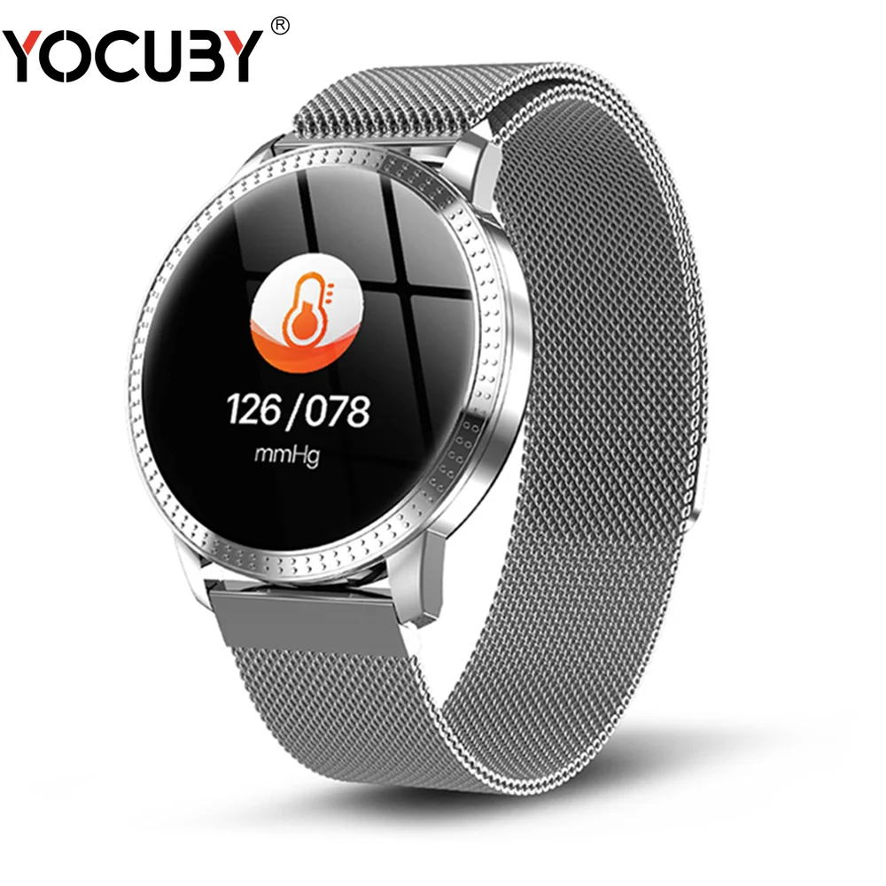 

Fashion CF18 Smart Watch 1.22"IPS Tempered Glass Heart Rate Blood Pressure Monitor Message Display Sport Women Band Smartwatch
