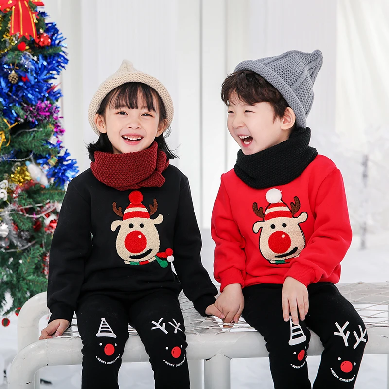 

Winter Hoodies Christmas Family Matching Clothes Mommy and Me Daughter Girls Boys Dad New Year Xmas Elk Print Party Wear Couple