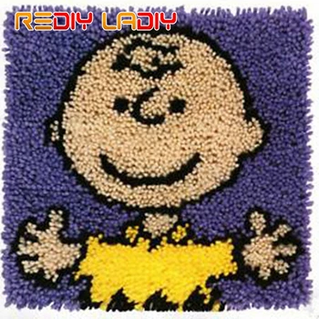 

DIY Latch Hook Cushion Cartoon Bear Pillow Case Crochet Craft Acrylic Yarn for Embroidery Sofa Bed Cushion Cover Home Decoration