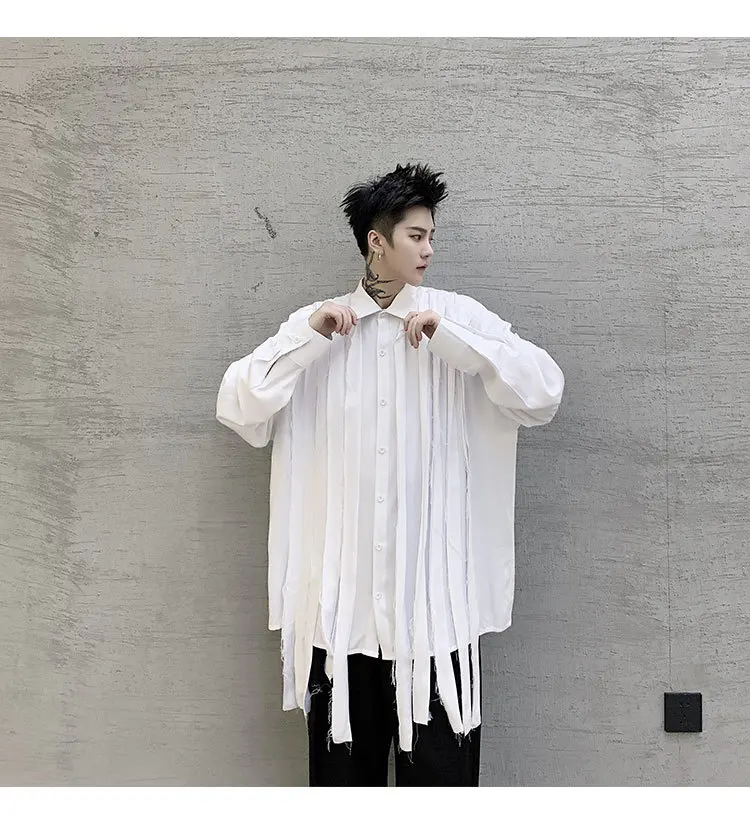 Camisa Hombre, Японская уличная рубашка, сценическая одежда, весна, Мужская модная винтажная полосатая Повседневная рубашка с длинным рукавом, мужские рубашки