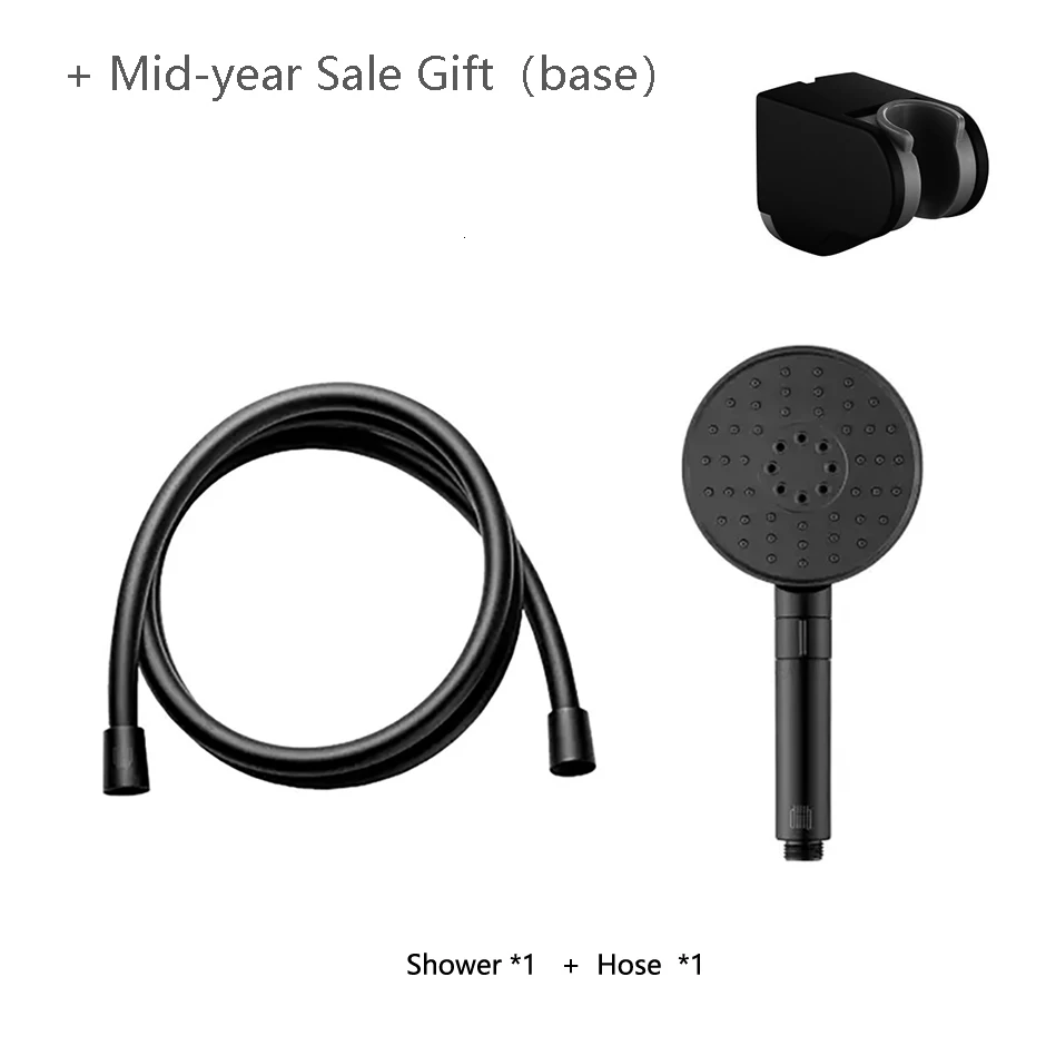 black shower hose Xiaomi Dabai Diib сопло садового шланга серии 3 регулирующий режим 360 градусов 120 мм 53 стоматологический ПВХ Мател - Цвет: black shower hose