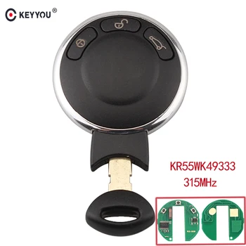 

KEYYOU 315MHZ 3 Buttons Remote Control Car Key For BMW Mini Cooper Smart Key KR55WK49333 Fob Key Case Keyless Entry