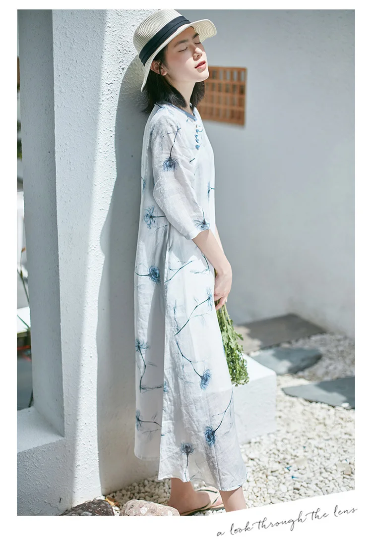 Frauen Sommer повседневное Kurzarm Langes пластина Кнопка цветочный принт Макси Kleid Rollkragen Elegante Kleider Vestido