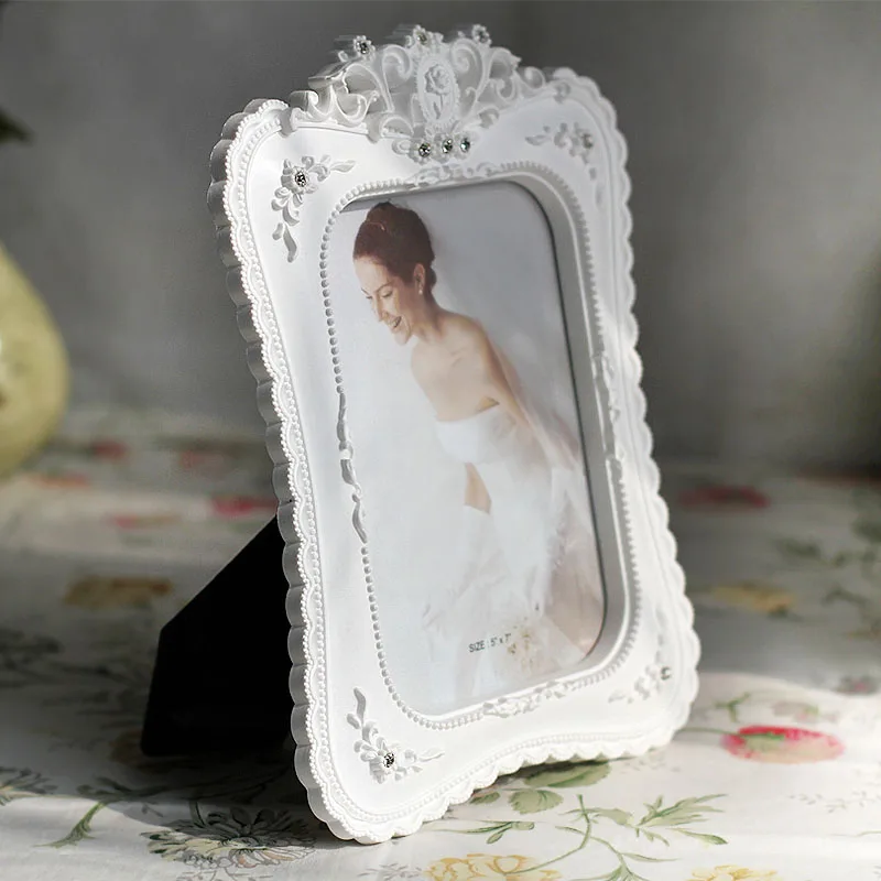 Resin Photo Frame Creative PIcture Frame White Color Wedding Room Desktop Decoration Ornament Gift 6/7/8inch