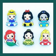 6 Piece A Set Croc Jibz Children's Favorite Cute Princess PVC Shoelace Buckle Decoration Shoes Accessories