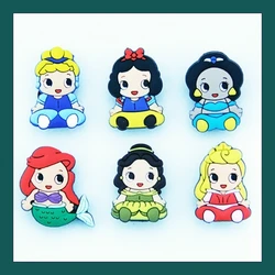 6 Piece A Set Croc Jibz Children's Favorite Cute Princess PVC Shoelace Buckle Decoration Shoes Accessories
