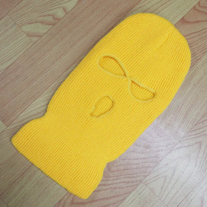 Three-hole knitted Hat Men Women Outdoor Face Mask Warm Hood