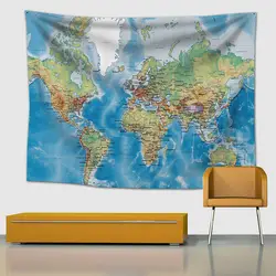 150*200 см гобелен с изображением карты мира, одеяло, настенное одеяло, ткань, полотенце для волос, домашняя роспись, Декоративная скатерть