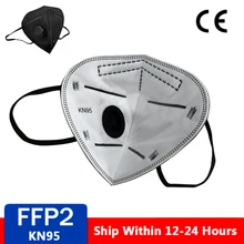 Masque facial réutilisable à valve KN95 FFP2 ffp3, respirateur, 5 couches de Protection, Anti-poussière