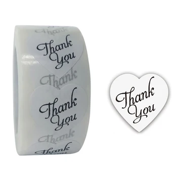 

500pcs/roll 1 Inch Heart Thank You Stickers Small Business Stickers Roll For Envelope Sealing Labels Stickers Jewelry Box Tags