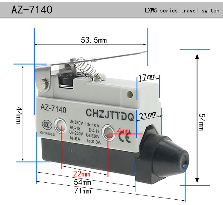 CHZJTTDQ Mikroschalter AZ -7141.AZ-7110.AZ-7121.AZ-7311.AZ-7100.AZ-7166.AZ-7124kleiner horizontaler Hubschalter Endschalter zurückgesetzt – Detail 10