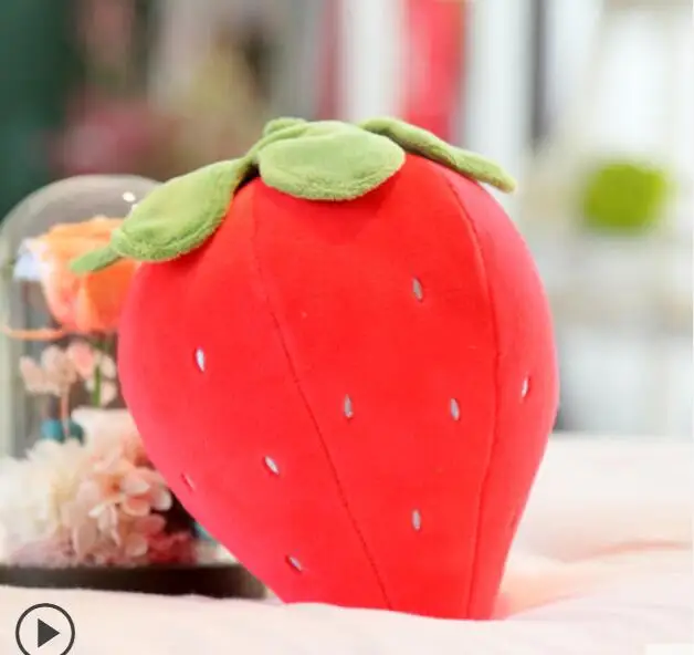 Kawaii фрукты плюшевая игрушка клубника банан яблоко сосна яблоко кукла подушка моделирование мультфильм кукла украшения подушки подарок на день рождения - Цвет: 20cmRed-Straberry