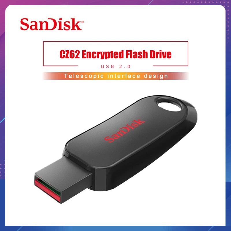 100% Оригинальный двойной флеш накопитель SanDisk USB 2 0 CZ62 мини 64 ГБ 32 оперативной