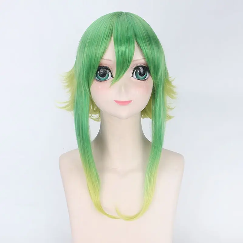 Vocaloid Gumi Megpoid 3 вида стилей Косплей золотой зеленый Омбре короткий головной убор синтетические волосы парики+ Бесплатный парик Кепка