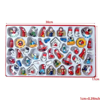 

Wooden Christmas Tree Ornaments - Set of 48 Ornament Figures Santa Claus Snowman