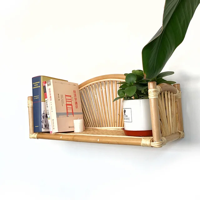 Rattan storage shelf for wall  5