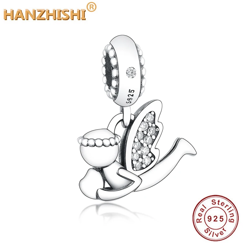 2019 Winter Collection 925 Sterling Silver Beads Angel of Love Dangle Pendant Charms Fit Original pandora Bracelets DIY Jewelry | Украшения