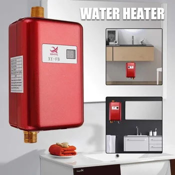 

3400W 3 Seconds Heating Mini Electric Tankless Instant Hot Water Heater Kitchen Faucet Tap Temperature Display for Kitchen Showe
