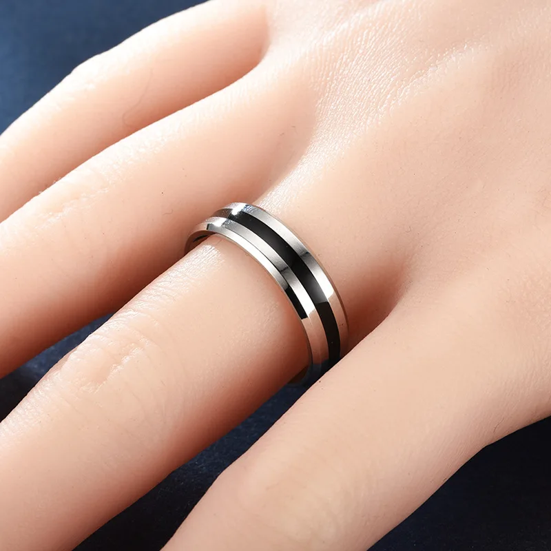 Stainless Steel Couple Wedding Rings Anniversary Gift