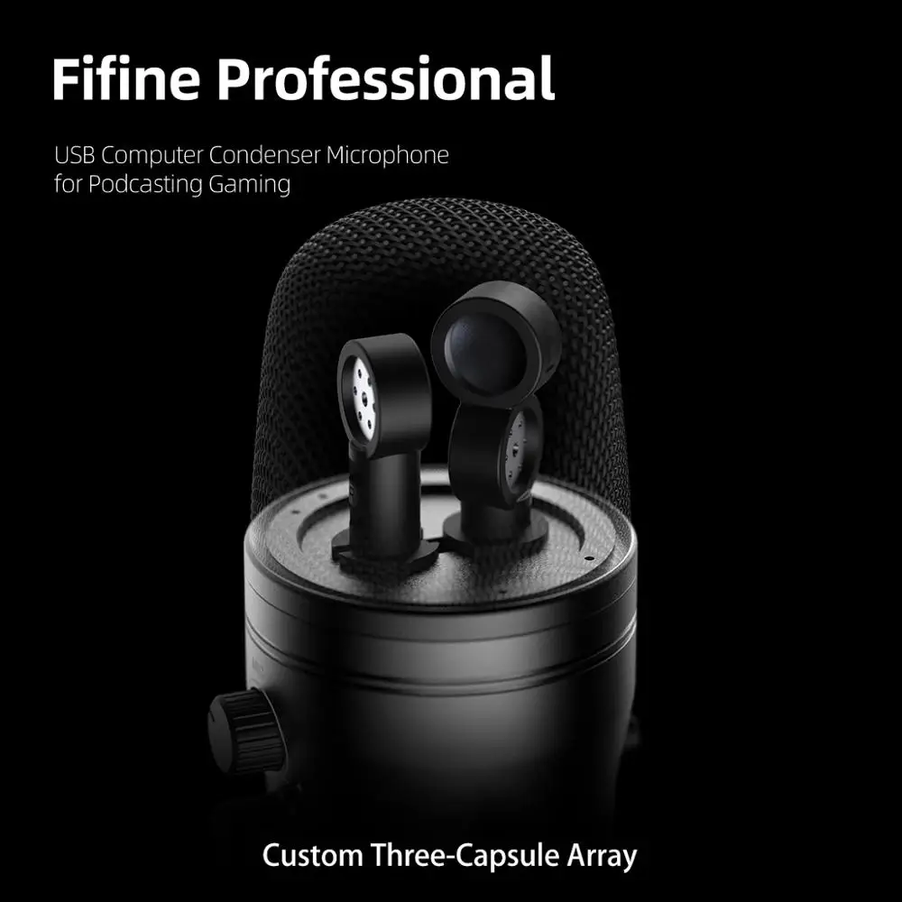 FIFINE USB Recording Microphone Computer Podcast Mic for PC