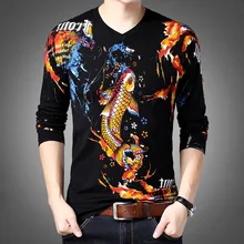 Модный пуловер с v-образным вырезом и объемным рисунком кальмара, Осенний высококачественный мягкий удобный роскошный свитер для мужчин M-3XL