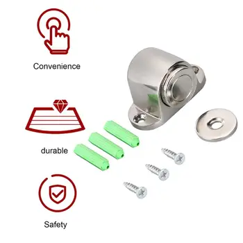 

Stainless Steel Strong Magnetic Door Stopper Suction Gate Supporting Hardware Powerful Mini Door Stop with Catch Screw Mount