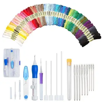 

DIY Magic Embroidery Stitching Punch Needle Tool Stitching Punch Pen With Case Sets DIY Craft Sewing Tool For Embroidery