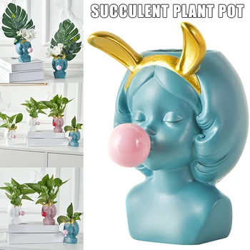 

Cute Girl Blowing Bubbles Succulent Planters Flower Pot Nordic For Home Decor Different Styles Flower Pot 66CY