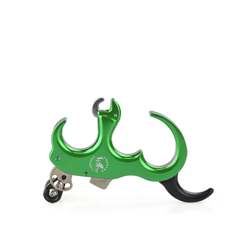 green 1 шт. из нержавеющей стали для соединения Лук 3/4 Finger Release Aid Compound лук триггер для стрельбы на открытом воздухе - Цвет: green