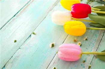 

Vinyl Custom Photography Backdrops Props Flower and Wood planks theme Photo Studio Background 20027-0698