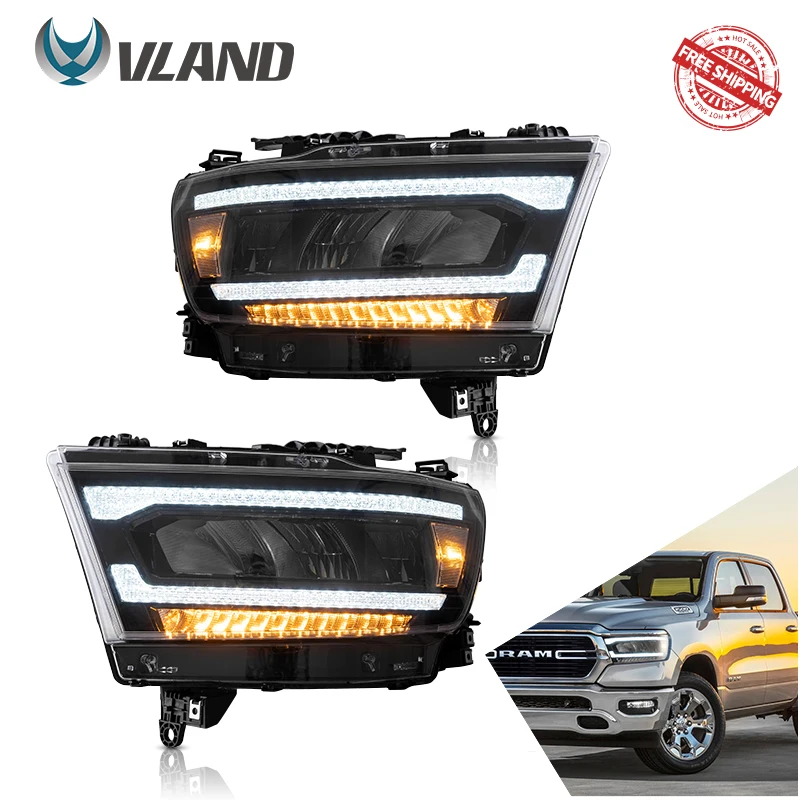 Vland Автомобильная фара в сборе для Dodge RAM 1500 2019-UP Hedalamp светодиодный ные передние