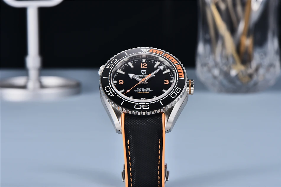 PAGANI DESIGN Men's Automatic Mechanical Watch Ceramic Bezel 100M Waterproof NH35A Movement Luxury Sapphire Glass Watch for Men