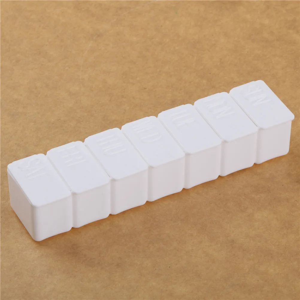 Weekly7 Days Pill Case Dispenser Medicine Storage Tablet Pill Box With Clip Lids Medicine Organizer Pill Case Splitters Storage