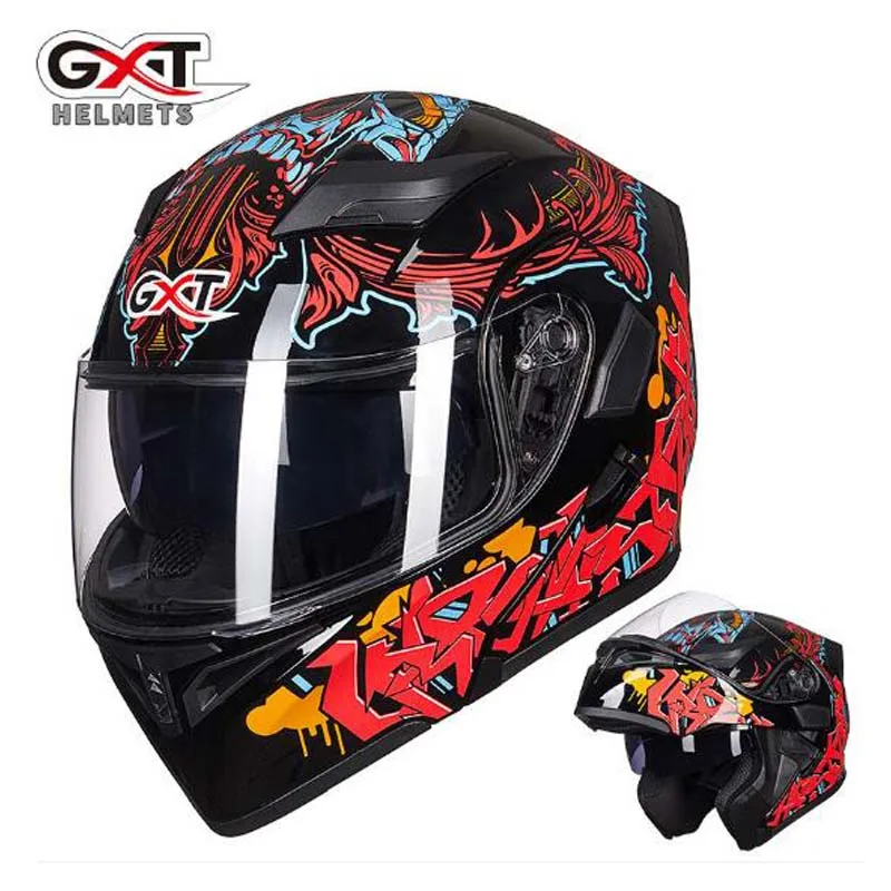 Модный бренд hungry wolf moto rcycle гоночный шлем GXT G902 undrape с открытым лицом moto rbike moto off road флип-ап защитные шлемы - Цвет: magic cave