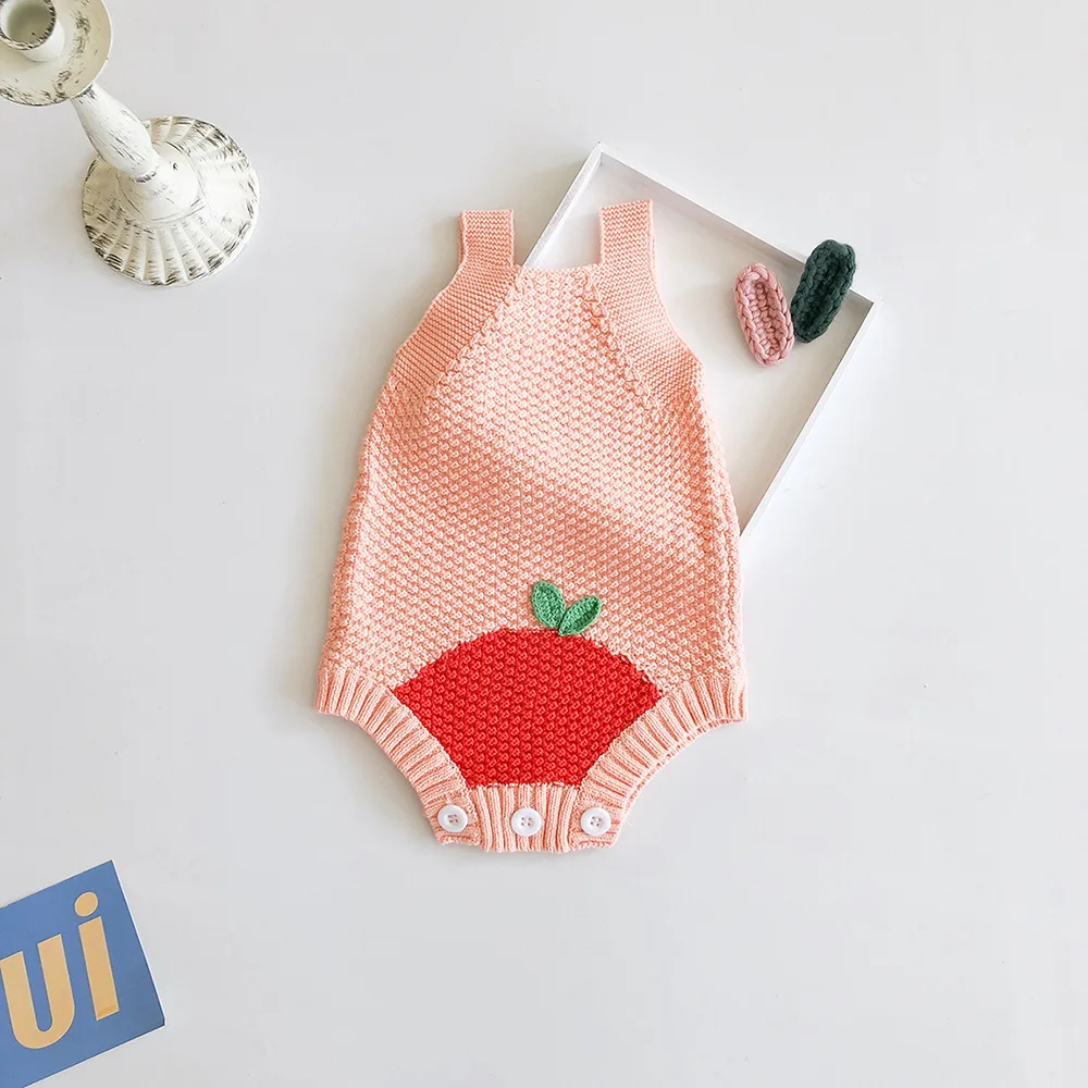 Вязаный детский комбинезончик фруктов для новорожденных Одежда малышей без