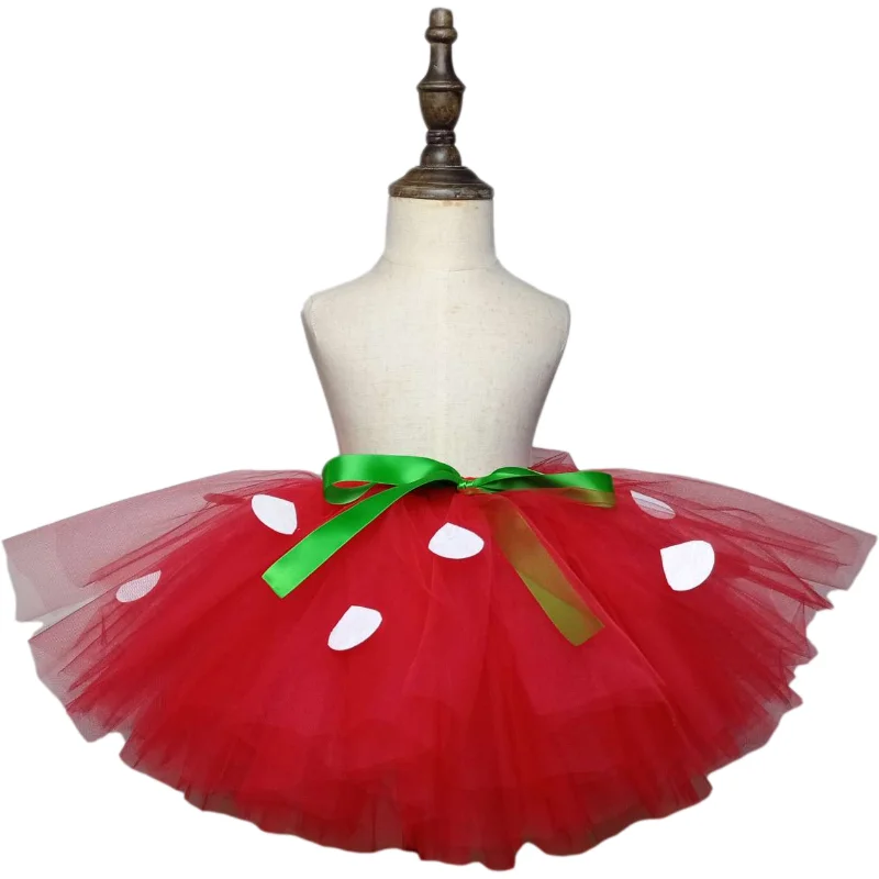 

Baby Girls Strawberry Tutu Skirt Princess Tulle Skirts for Kids Dance Tutus Toddler First Birthday Cute Costumes Party Wear