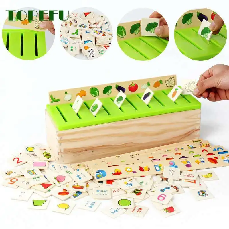 ARTUTE Montessori Knowledge Classification Box Kids Wooden Toys Early Learning Toy 