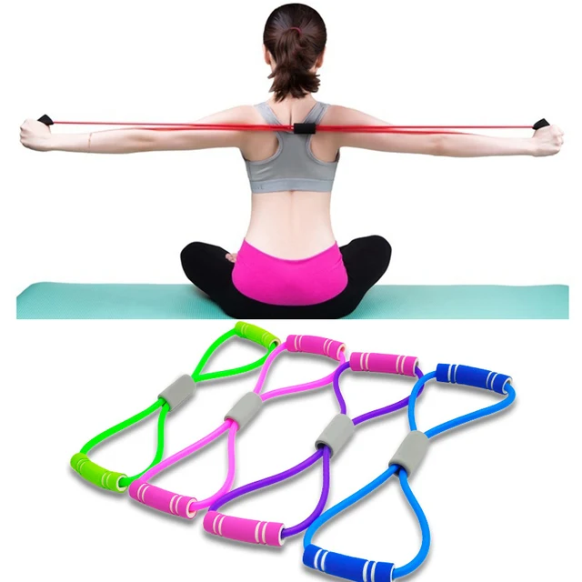 Hot Yoga Gum Fitness Resistance 8 Word Chest Expander Rope Workout Muscle Trainning Rubber Elastic Bands for Sports Exercise 1