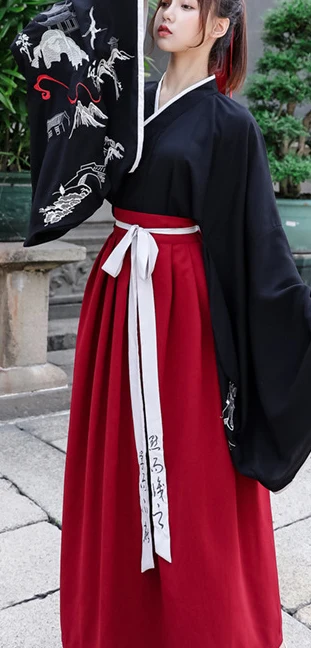 Tops and Skirts Hanfu для мужчин Китайский народный танцевальный костюм династии Тан представление одежда женщин Древние Традиционные сценические наряды пары DN4896 - Цвет: Tops and Skirts