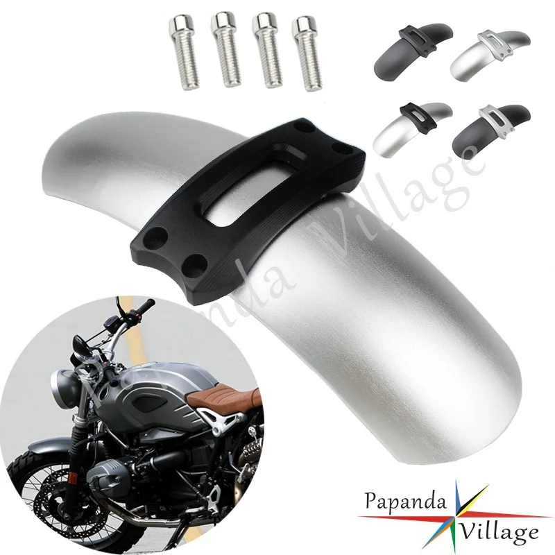 Серебристый алюминиевый защитный чехол для крыла мотоцикла брызговик BMW R nineT