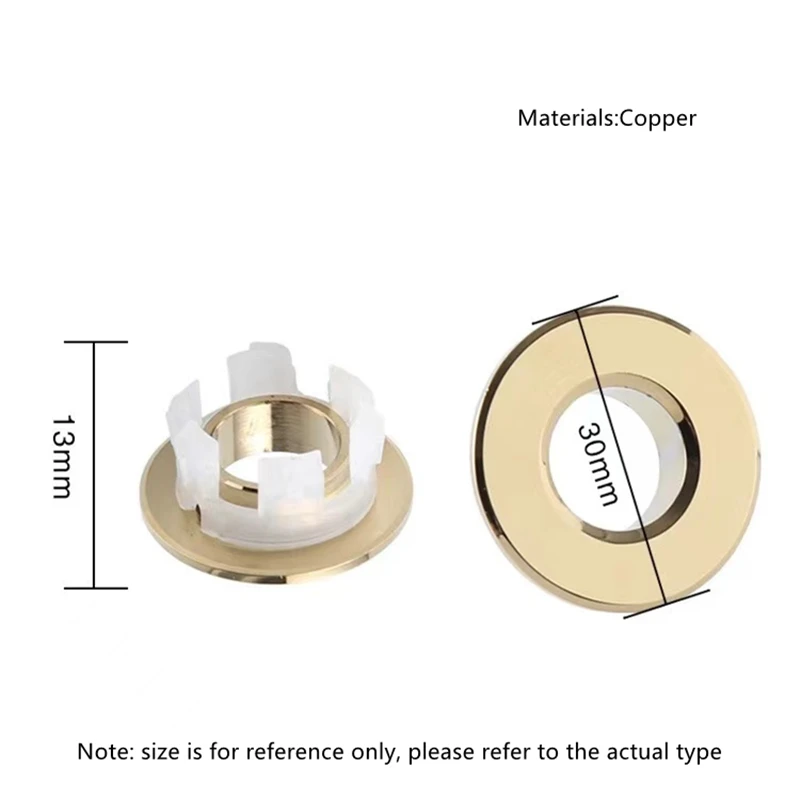 Overflow Hole Decorative Cover Copper 1Pcs Sink Hole Round Overflow Cover Insert Black Basin Sink Bathroom Faucet Insert Ring