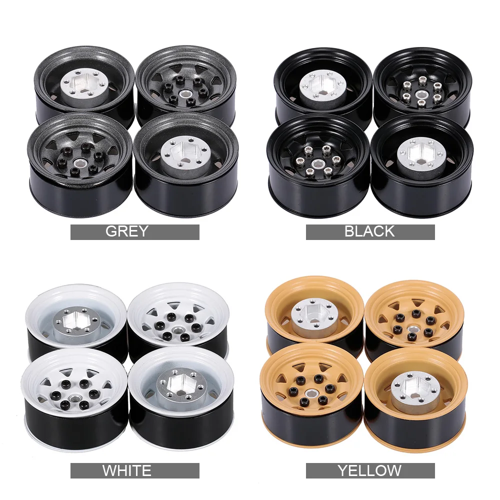 4PCS 1.55 Inch RC Car Metal Wheel Rim for 1/10 Pajero TF2 LC70 CC01 D90 RC Crawler Truck Car